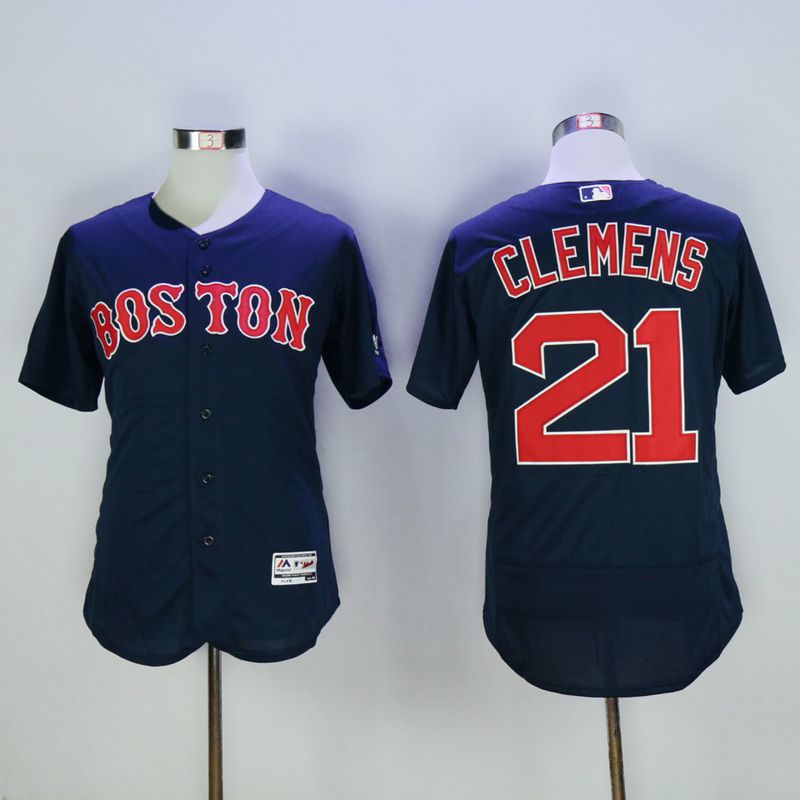 Men Boston Red Sox 21 Clemens Blue MLB Jerseys